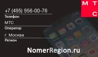 Кто звонил с 4959560076 - регион и оператор